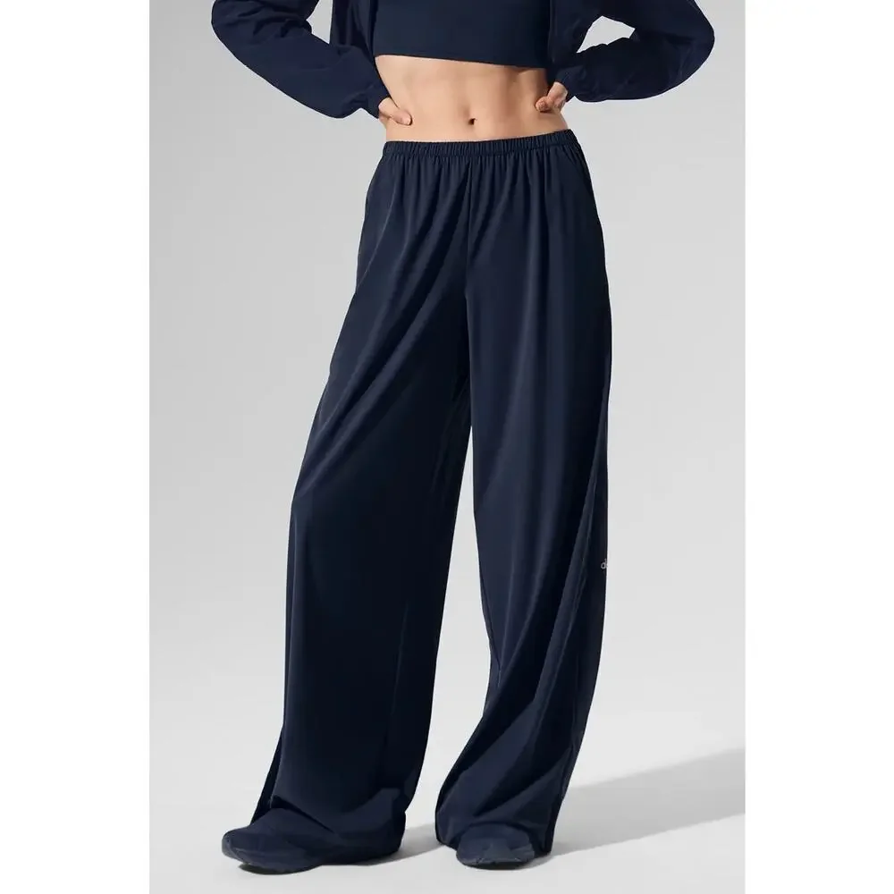 Alo Yoga Breezy Wide Leg Pants Regular Length XS Navy EUC $158 Retail Sold Out - Picture 4 of 16